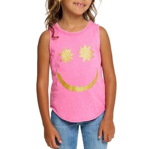 Chaser Pink Smiley Face Kids Tank Top